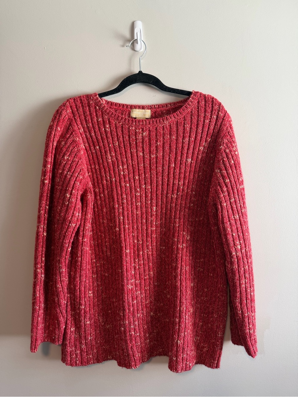 Vintage Cotton Ginny Plus Marled Knit Sweater Pink Women’s Large 90s